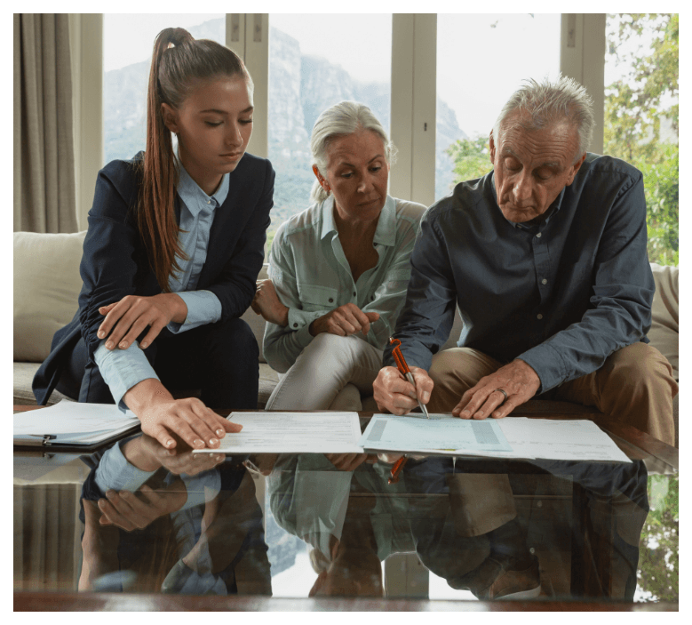 Adviser explaining pension options