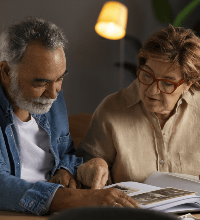 Couple reviewing their retirement plan